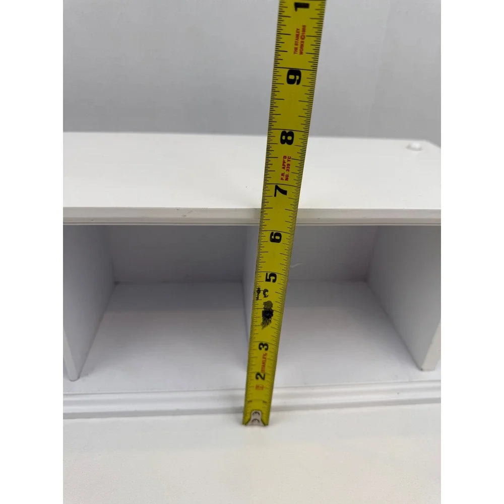 White Wooden 4‎ Cube Cubby Organizer Wall Mount Storage Rack
